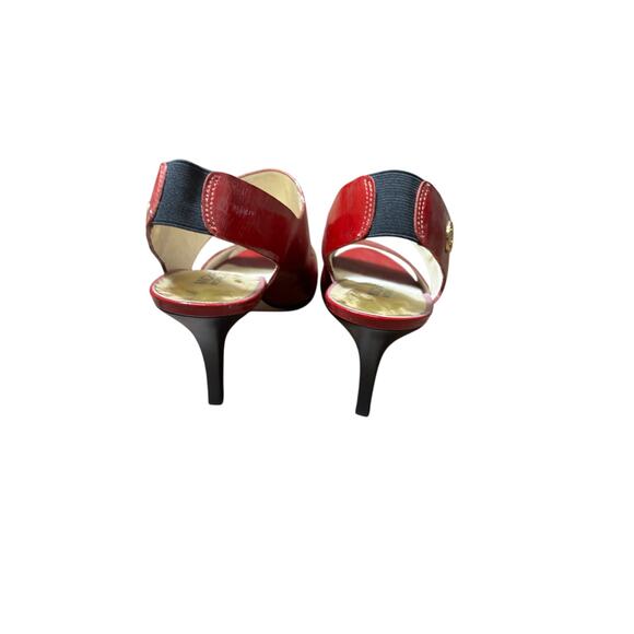 Micahel Kors Red Open Toe Sling Back Pumps Sz 9.5 - Picture 3 of 4